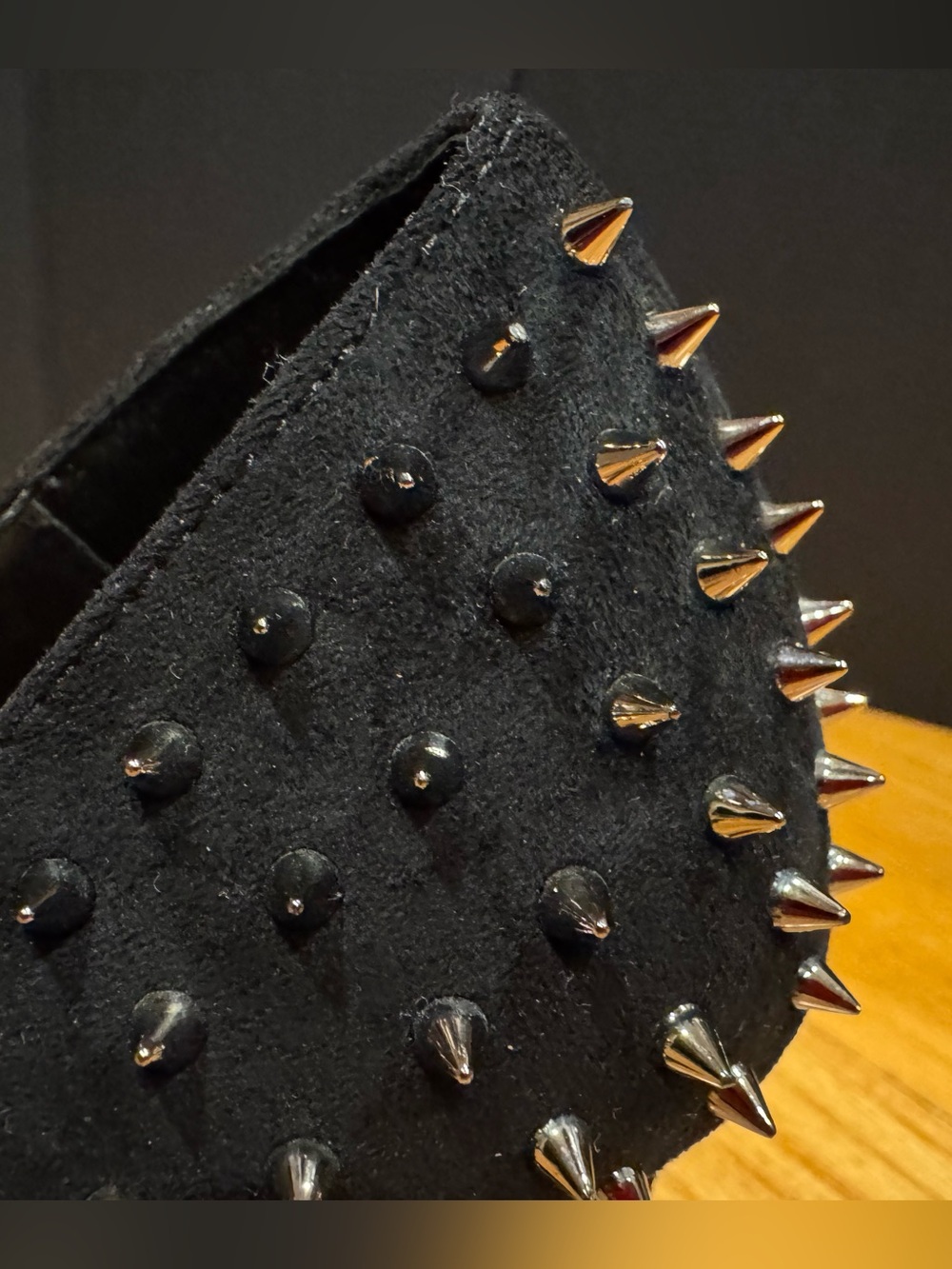 Steve Madden Vala Black Silver Stud Spike Pointed-Toe Stilettos 4” heel: size 7 - Picture 4 of 12